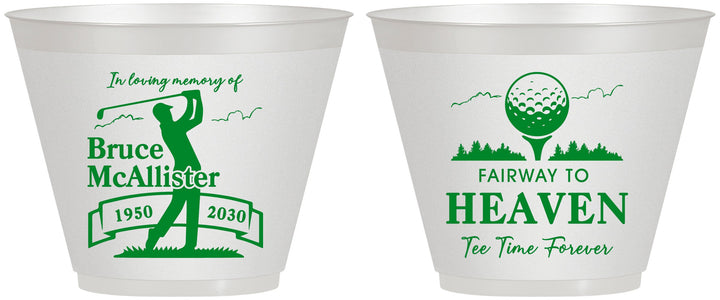 Custom Memorial 9 oz Wine Frosted Cups - Fairway To Heavens | 310008