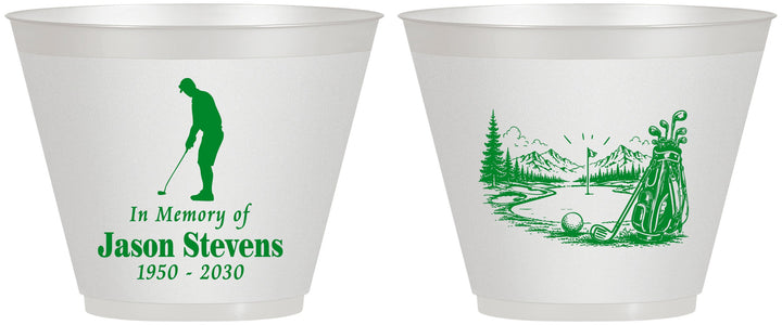 Custom Memorial 9 oz Wine Frosted Cups - Heavens Finest Fairways | 310009