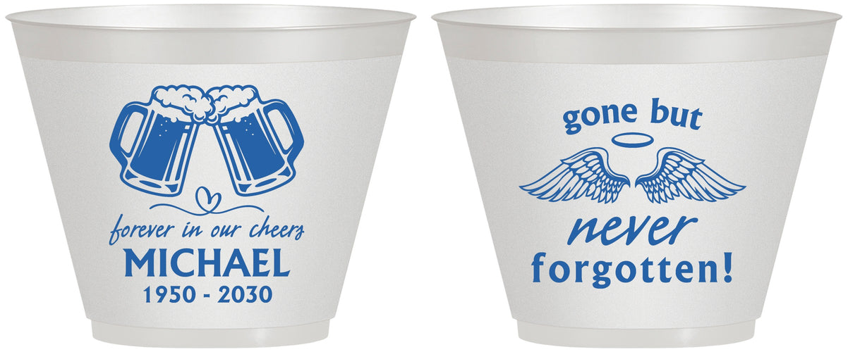 Custom Memorial 9 oz Wine Frosted Cups - Gone But Never Forgotten | 310010