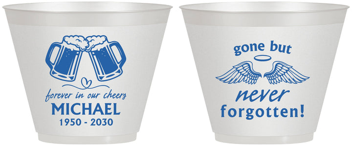Custom Memorial 9 oz Wine Frosted Cups - Gone But Never Forgotten | 310010
