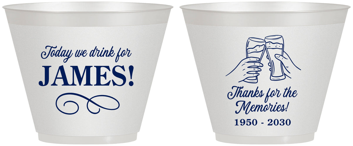 Custom Memorial 9 oz Wine Frosted Cups - Thanks For The Memories | 310011