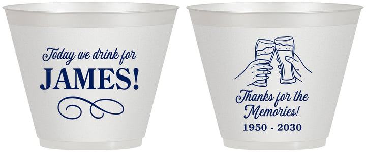 Custom Memorial 9 oz Wine Frosted Cups - Thanks For The Memories | 310011