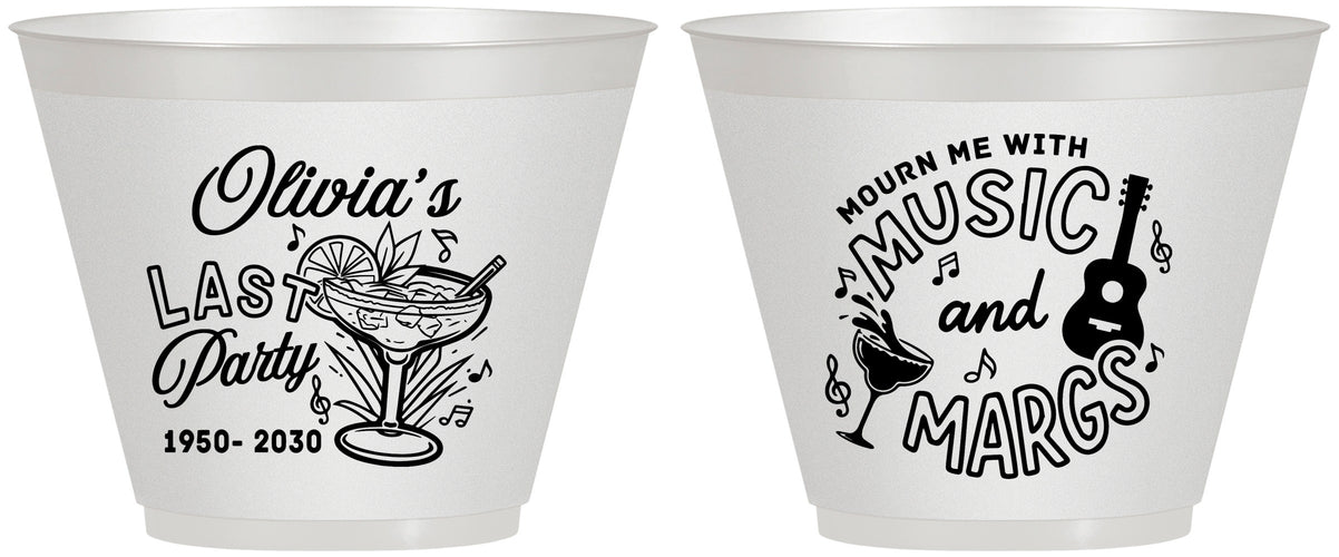 Custom Memorial 9 oz Wine Frosted Cups - Mourn Me With Music | 310012