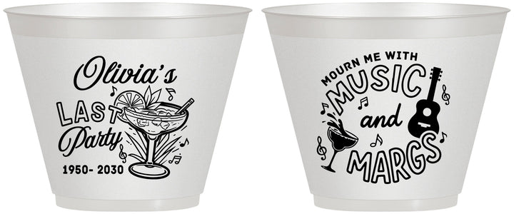 Custom Memorial 9 oz Wine Frosted Cups - Mourn Me With Music | 310012
