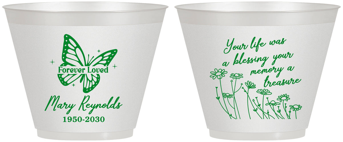 Custom Memorial 9 oz Wine Frosted Cups - Forever Loved | 310013