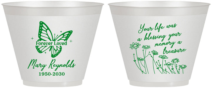 Custom Memorial 9 oz Wine Frosted Cups - Forever Loved | 310013