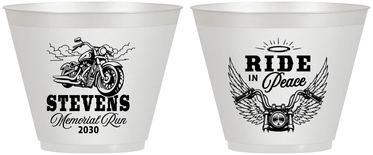 Custom Memorial 9 oz Wine Frosted Cups - Ride In Peace | 310015