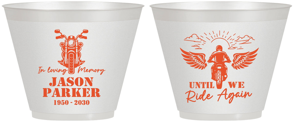 Custom Memorial 9 oz Wine Frosted Cups - Until We Ride Again | 310016
