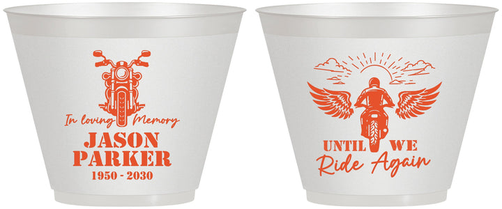 Custom Memorial 9 oz Wine Frosted Cups - Until We Ride Again | 310016