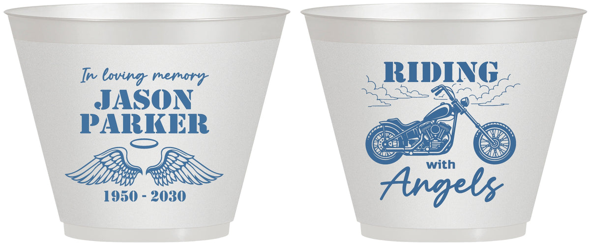 Custom Memorial 9 oz Wine Frosted Cups - Riding With Angels | 310018