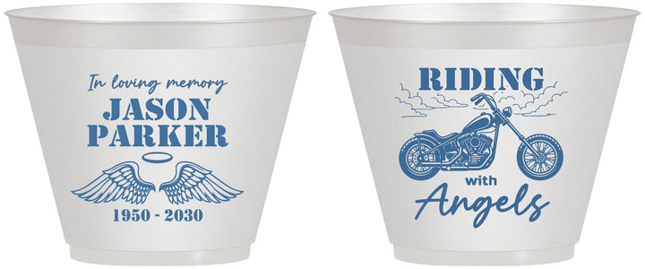 Custom Memorial 9 oz Wine Frosted Cups - Riding With Angels | 310018