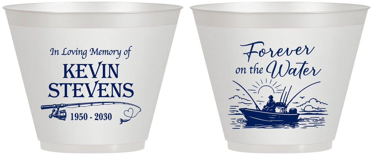 Custom Memorial 9 oz Wine Frosted Cups - Forever On The Water | 310019