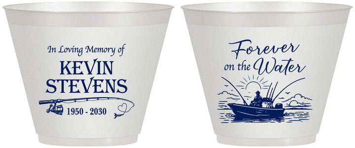 Custom Memorial 9 oz Wine Frosted Cups - Forever On The Water | 310019