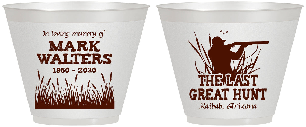 Custom Memorial 9 oz Wine Frosted Cups - The Last Great Hunt | 310020