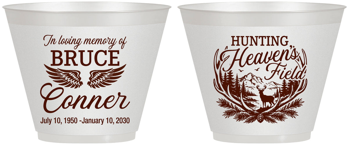 Custom Memorial 9 oz Wine Frosted Cups - Hunting Heavens Field | 310021
