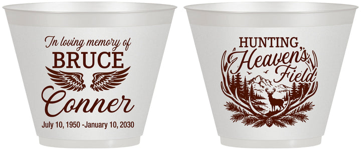 Custom Memorial 9 oz Wine Frosted Cups - Hunting Heavens Field | 310021