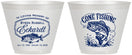 Custom Memorial 9 oz Wine Frosted Cups - Gone Fishing | 310022