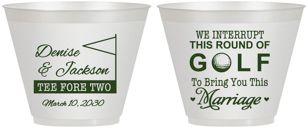 Custom Wedding 9 oz Wine Frosted Cups - We Interrupt Golf | 315