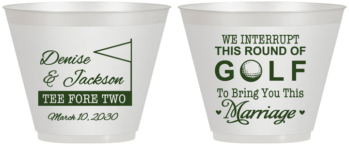 Custom Wedding 9 oz Wine Frosted Cups - We Interrupt Golf | 315