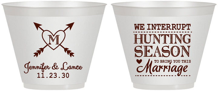 Custom Wedding 9 oz Wine Frosted Cups - We Interrupt Season | 318