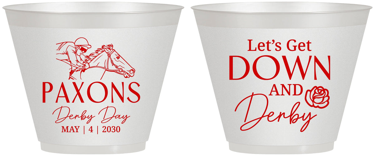 Custom Derby Day 9 oz Wine Frosted Cups - Lets Get Down And Derby | 320000