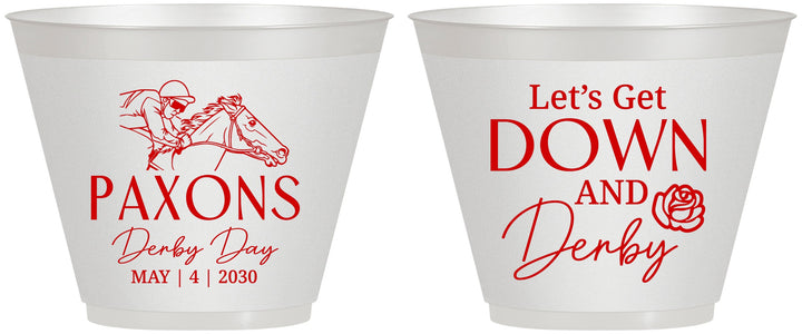 Custom Derby Day 9 oz Wine Frosted Cups - Lets Get Down And Derby | 320000