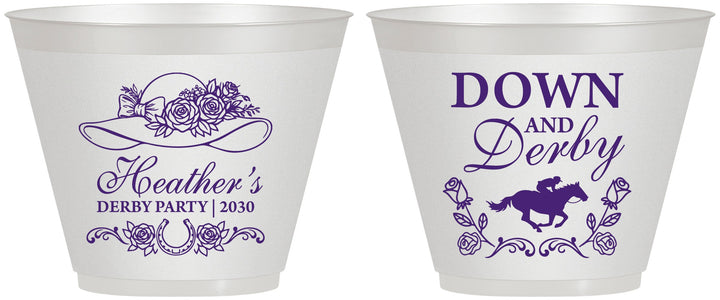 Custom Derby Day 9 oz Wine Frosted Cups - Down And Derby | 320001