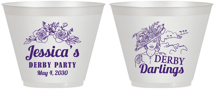 Custom Derby Day 9 oz Wine Frosted Cups - Derby Darlins | 320004