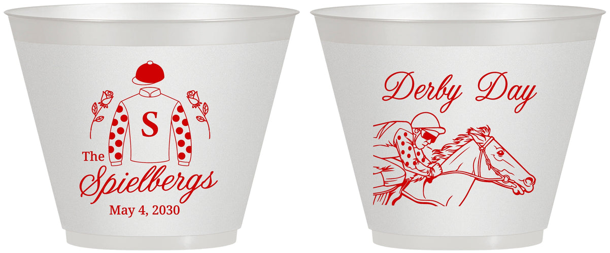 Custom Derby Day 9 oz Wine Frosted Cups - Horses | 320007