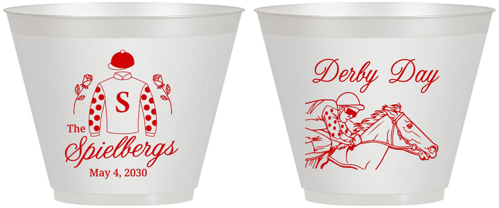 Custom Derby Day 9 oz Wine Frosted Cups - Horses | 320007