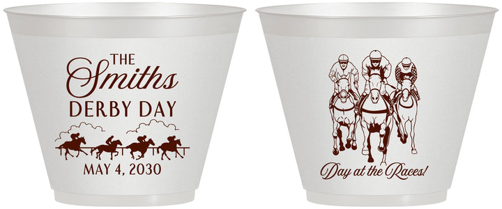 Custom Derby Day 9 oz Wine Frosted Cups - Day At The Races | 320009