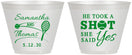 Custom Wedding 9 oz Wine Frosted Cups - Took A Shot Tennis | 321