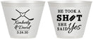 Custom Wedding 9 oz Wine Frosted Cups - Took A Shot Hockey | 323