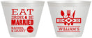 Custom Wedding 9 oz Wine Frosted Cups - Eat Drink Be Married | 324