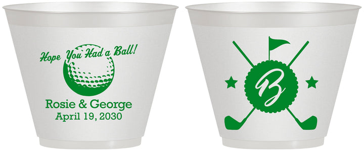 Custom Wedding 9 oz Wine Frosted Cups - Golf | 325
