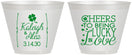 Custom Wedding 9 oz Wine Frosted Cups - Lucky In Love | 328