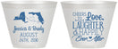 Custom Wedding 9 oz Wine Frosted Cups - Love Laughter Happily | 329
