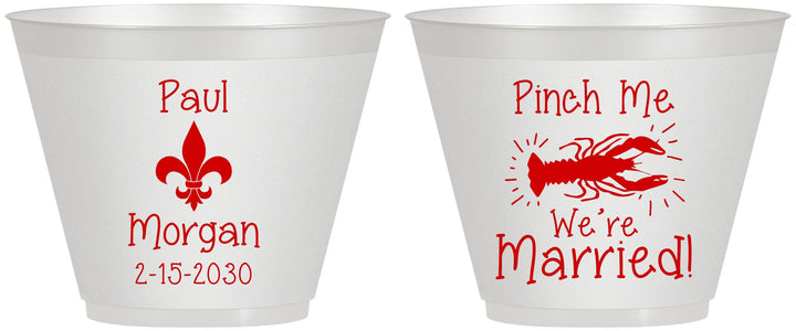 Custom Wedding 9 oz Wine Frosted Cups - Crawfish Boil | 330