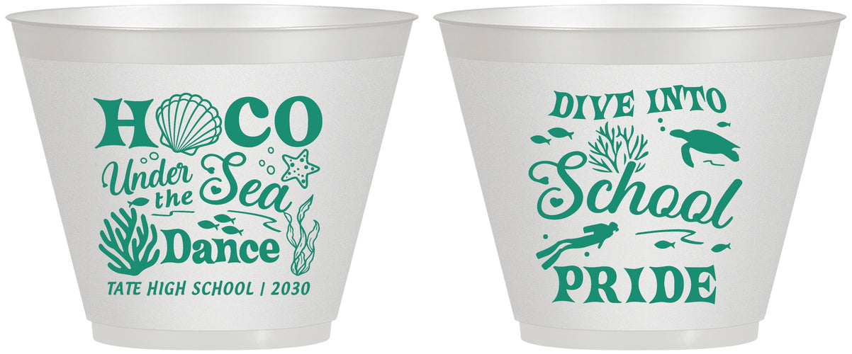 Custom Homecoming 9 oz Wine Frosted Cups - Hoco Under The Sea | 330000