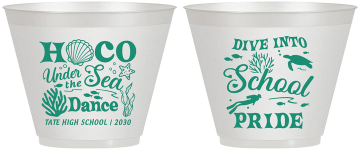 Custom Homecoming 9 oz Wine Frosted Cups - Hoco Under The Sea | 330000