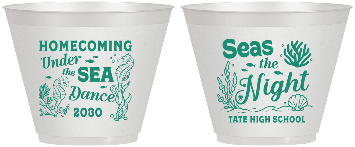 Custom Homecoming 9 oz Wine Frosted Cups - Under The Sea Dance | 330001