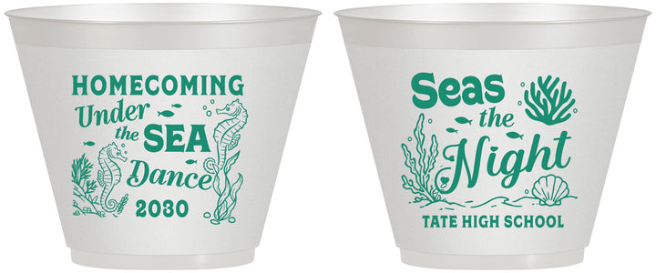 Custom Homecoming 9 oz Wine Frosted Cups - Under The Sea Dance | 330001