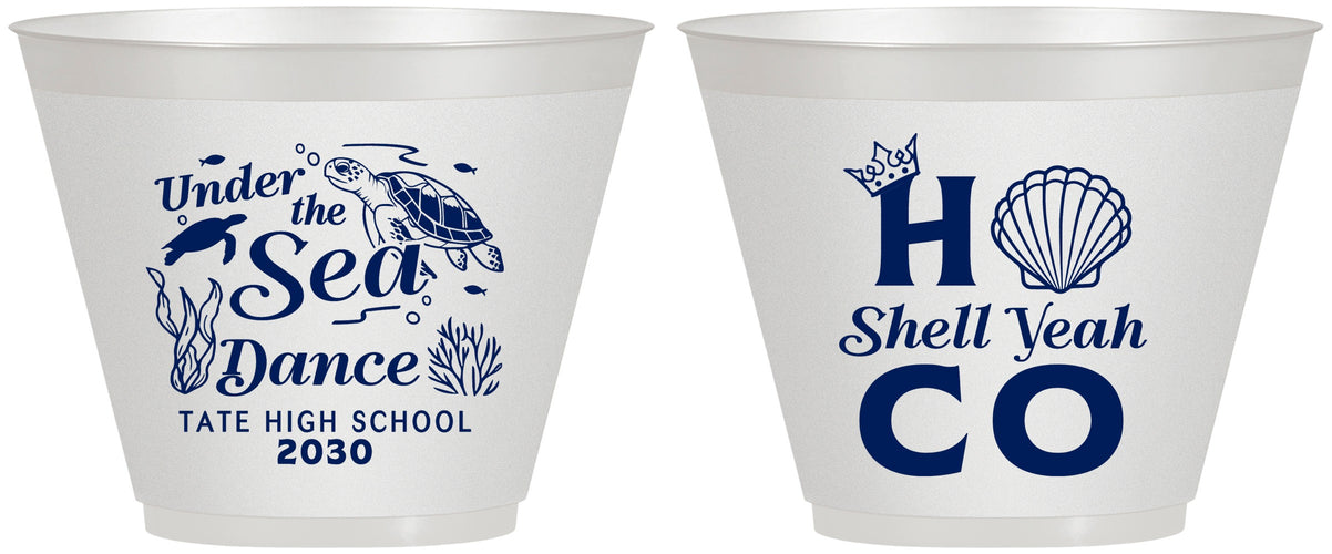 Custom Homecoming 9 oz Wine Frosted Cups - Hoco Under The Sea | 330003