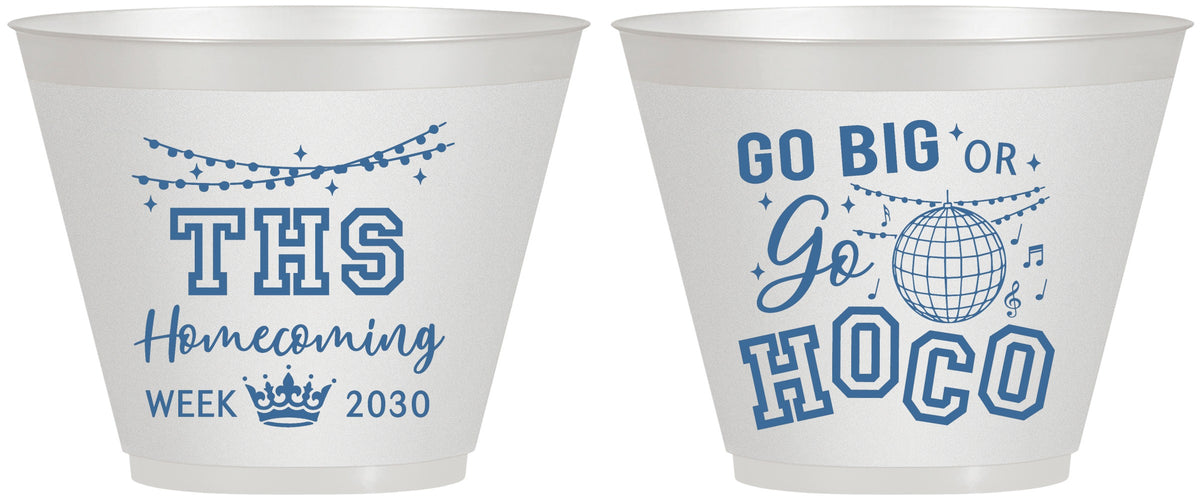 Custom Homecoming 9 oz Wine Frosted Cups - Big Or Go Hoco | 330004