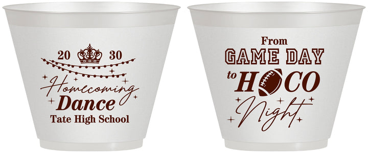 Custom Homecoming 9 oz Wine Frosted Cups - Gameday To Hoco Night | 330005