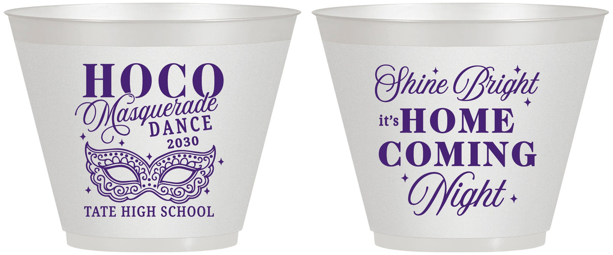 Custom Homecoming 9 oz Wine Frosted Cups - Hoco Masquerade Dance | 330009