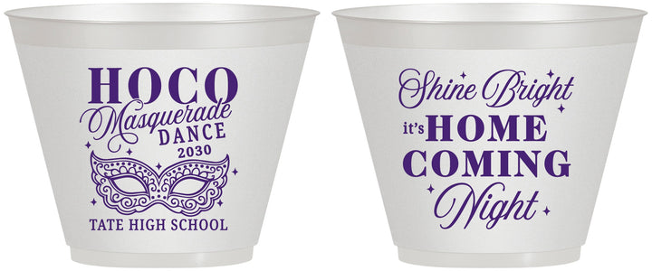 Custom Homecoming 9 oz Wine Frosted Cups - Hoco Masquerade Dance | 330009