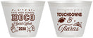 Custom Homecoming 9 oz Wine Frosted Cups - Touchdowns And Tiaras | 330010