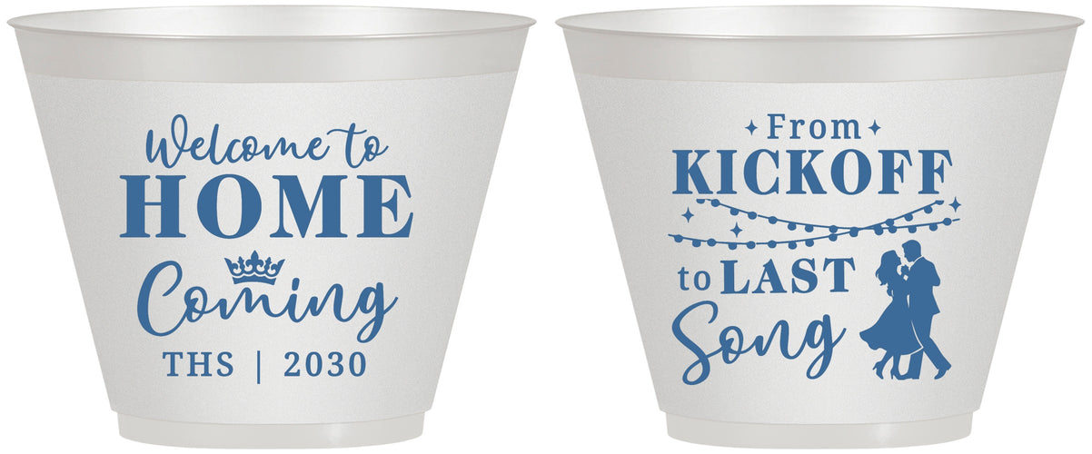 Custom Homecoming 9 oz Wine Frosted Cups - From Kickoff To Last Song | 330018