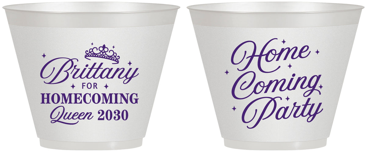 Custom Homecoming 9 oz Wine Frosted Cups - Hoco Queen Vote | 330022